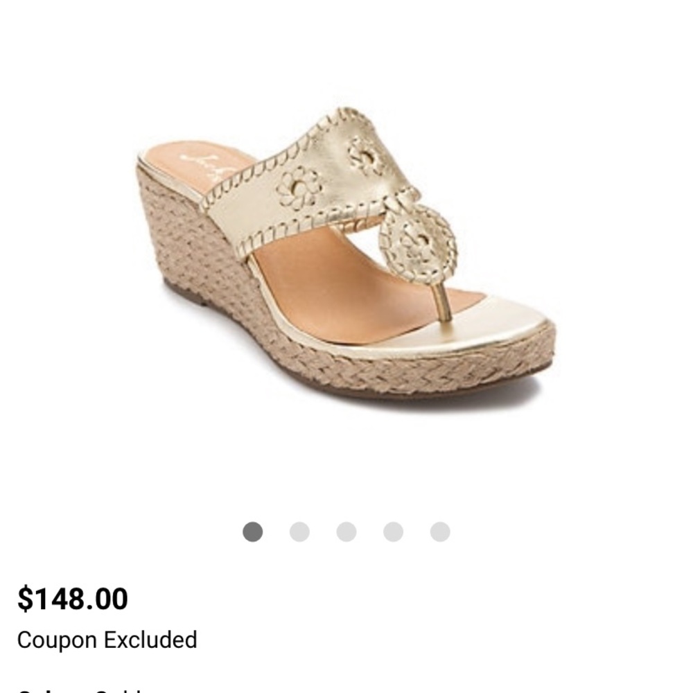 Silver Jack Rogers platinum Marbella wedges SZ 9